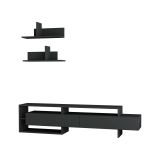 Parete attrezzata Eudora, Composizione soggiorno, Mobile salotto multiuso, Armadio porta TV, 180x32 h42 cm, Antracite