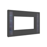 Parete attrezzata Giuliano, Set salotto porta TV a 4 ante, Mobile soggiorno multiuso con vetrina e luce LED, 100% Made in Italy, cm 260x30h180, Antracite