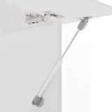 Parete Attrezzata Grigio Ardesia Bianco Lucido 8 Ripiani 5 Ante 245x40x191.2h cm, Apertura Battente - Galatina