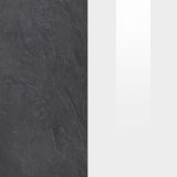 Parete Attrezzata Grigio Ardesia Bianco Lucido 8 Ripiani 5 Ante 245x40x191.2h cm, Apertura Battente - Galatina
