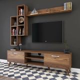 Parete attrezzata in legno 180cm noce - Gunding