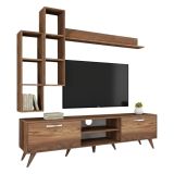 Parete attrezzata in legno 180cm noce - Gunding