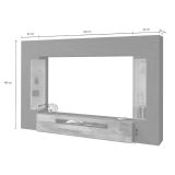 Parete attrezzata in legno 290cm antracite e acero - Arga