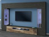 Parete attrezzata in legno 290cm antracite e acero - Arga