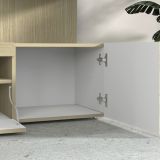 Parete Attrezzata Marrone Acero Beige Cashmere 8 Ripiani 5 Ante 245x40x191.2h cm, Apertura Battente - Galatina