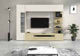 Parete Attrezzata Marrone Acero Beige Cashmere 8 Ripiani 5 Ante 245x40x191.2h cm, Apertura Battente - Galatina