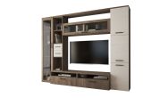 Parete Attrezzata Marrone Noce Beige 5 Ripiani 2 Cassetti, Modulabile - Sovizzo