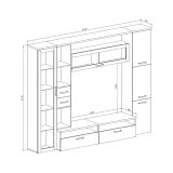 Parete Attrezzata Marrone Noce Beige 5 Ripiani 2 Cassetti, Modulabile - Sovizzo