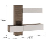 Parete Attrezzata Marrone Noce Bianco Modulabile 6 Ante, set Componibile - Isola
