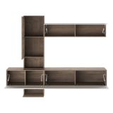 Parete Attrezzata Marrone Noce Bianco Modulabile 6 Ante, set Componibile - Isola