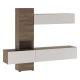 Parete Attrezzata Marrone Noce Bianco Modulabile 6 Ante, set Componibile - Isola
