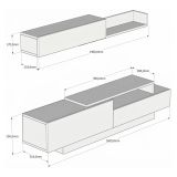 Parete Attrezzata Marrone Noce Bianco Modulabile 6 Ripiani, 3 Ante - Gais