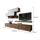 Parete Attrezzata Marrone Noce Grigio Modulabile Apertura Battente, a Ribalta, 5 Ante - Mammola