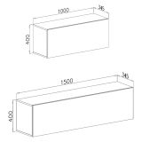 Parete Attrezzata Marrone Noce Modulabile 2 Ripiani, 2 Ante - Gava