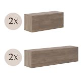 Parete Attrezzata Marrone Noce Modulabile 4 Ripiani, 4 Ante - Suisio