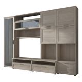 Parete Attrezzata Marrone Olmo 5 Ripiani Modulabile, Apertura Battente, a Ribalta - Cicala