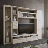 Parete Attrezzata Marrone Olmo Modulabile 4 Cassetti, 8 Ripiani - Carenno