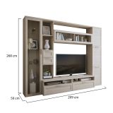 Parete Attrezzata Marrone Olmo Modulabile 4 Cassetti, 8 Ripiani - Carenno