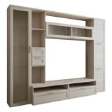 Parete Attrezzata Marrone Olmo Modulabile 4 Cassetti, 8 Ripiani - Carenno