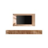 Parete Attrezzata Marrone Pero Bianco Crema Modulabile Apertura Standard, set Componibile Made in Italy - Buti
