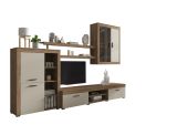 Parete Attrezzata Marrone Rovere Beige 11 Ripiani Modulabile, 18 Vani - Casies