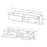 Parete Attrezzata Marrone Rovere Bianco Modulabile 12 Ripiani, 20 Vani - Kanapa