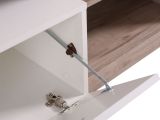 Parete Attrezzata Marrone Rovere Grigio Bianco 7 Ripiani 10 Vani 170.5x41.5x170.5h cm, Un'anta - Moggio