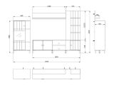 Parete Attrezzata Marrone Rovere Nero Modulabile 8 Ripiani 263x40x167h cm, 7 Vani - Caropepe