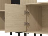 Parete Attrezzata Marrone Rovere Nero Modulabile 8 Ripiani 263x40x167h cm, 7 Vani - Caropepe