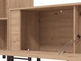 Parete Attrezzata Marrone Rovere Nodi Modulabile 8 Ripiani 299x40x192.5h cm, 4 Ante - Cimbergo