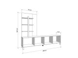 Parete Attrezzata Marrone Rovere Nodi Nero 4 Ripiani 4 Vani 208x40x167h cm, 4 Ante - Staletti