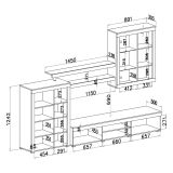 Parete Attrezzata Marrone Rovere Verde 11 Ripiani Modulabile, 18 Vani - Casies