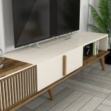 Parete attrezzata moderna 180cm noce e crema - Gordon