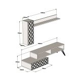 Parete attrezzata multifunzione 150cm noce e bianca - Ardara