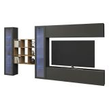 Parete attrezzata multifunzione 350cm antracite - Avella