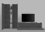 Parete Attrezzata Nero Antracite 12 Ripiani Modulabile 280x30x180h cm, 12 Vani - Grado