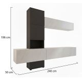 Parete Attrezzata Nero Antracite Bianco Modulabile 6 Ante, set Componibile - Isola