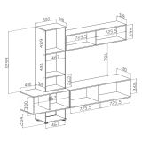 Parete Attrezzata Nero Antracite Bianco Modulabile 6 Ante, set Componibile - Isola