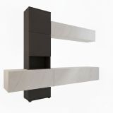 Parete Attrezzata Nero Antracite Bianco Modulabile 6 Ante, set Componibile - Isola