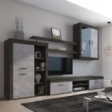 Parete Attrezzata Nero Antracite Grigio 11 Ripiani Modulabile, 18 Vani - Casies