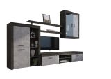 Parete Attrezzata Nero Antracite Grigio 11 Ripiani Modulabile, 18 Vani - Casies