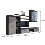 Parete Attrezzata Nero Antracite Grigio 11 Ripiani Modulabile, 18 Vani - Casies