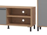 Parete Attrezzata Nero Antracite Marrone Rovere Nodi Modulabile 12 Ripiani 279x38x192.5h cm, 17 Vani - Civitate