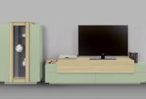 Parete Attrezzata Verde Modulabile 10 Ripiani 280x45x120.5h cm, Apertura a Ribalta, Battente - Lazzate