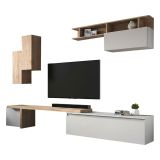 Parete salotto 4 ante 290cm rovere e grigia chiaro - Chris