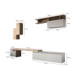 Parete salotto 4 ante 290cm rovere e grigia chiaro - Chris