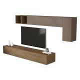 Parete salotto 5 ante 276cm bronzo e noce - Barumini