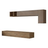 Parete salotto 5 ante 276cm bronzo e noce - Barumini