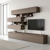 Parete salotto 8 ripiani 276cm bronzo e grigia - Hilaire