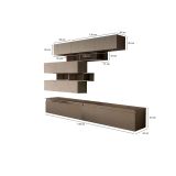 Parete salotto 8 ripiani 276cm bronzo e grigia - Hilaire